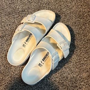 Size 38 white Birkenstocks